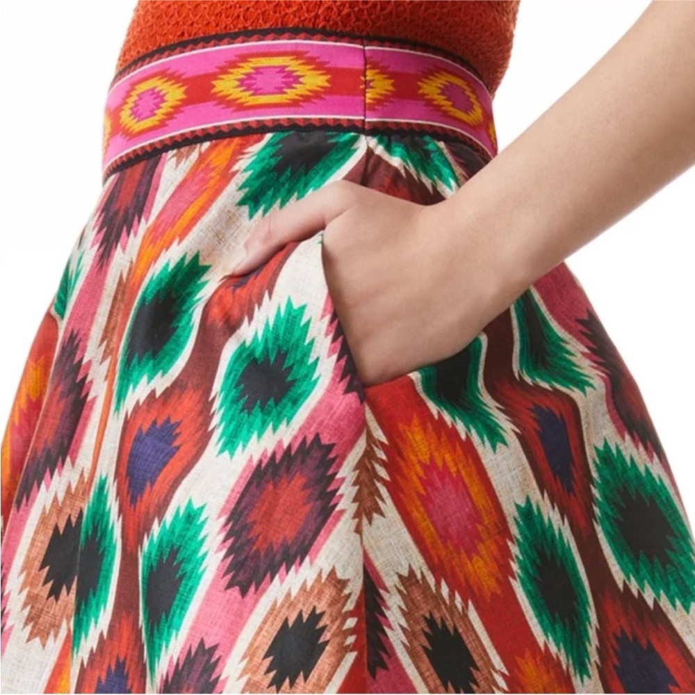 Alice + Olivia Earla High Waist Skirt in Warm Breeze Multi Size 2 - Picture 2 of 11